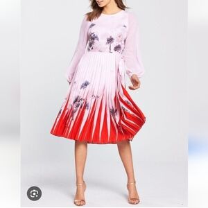 TED BAKER... Blush Pink PLEATED DRESS.. SIZE:1